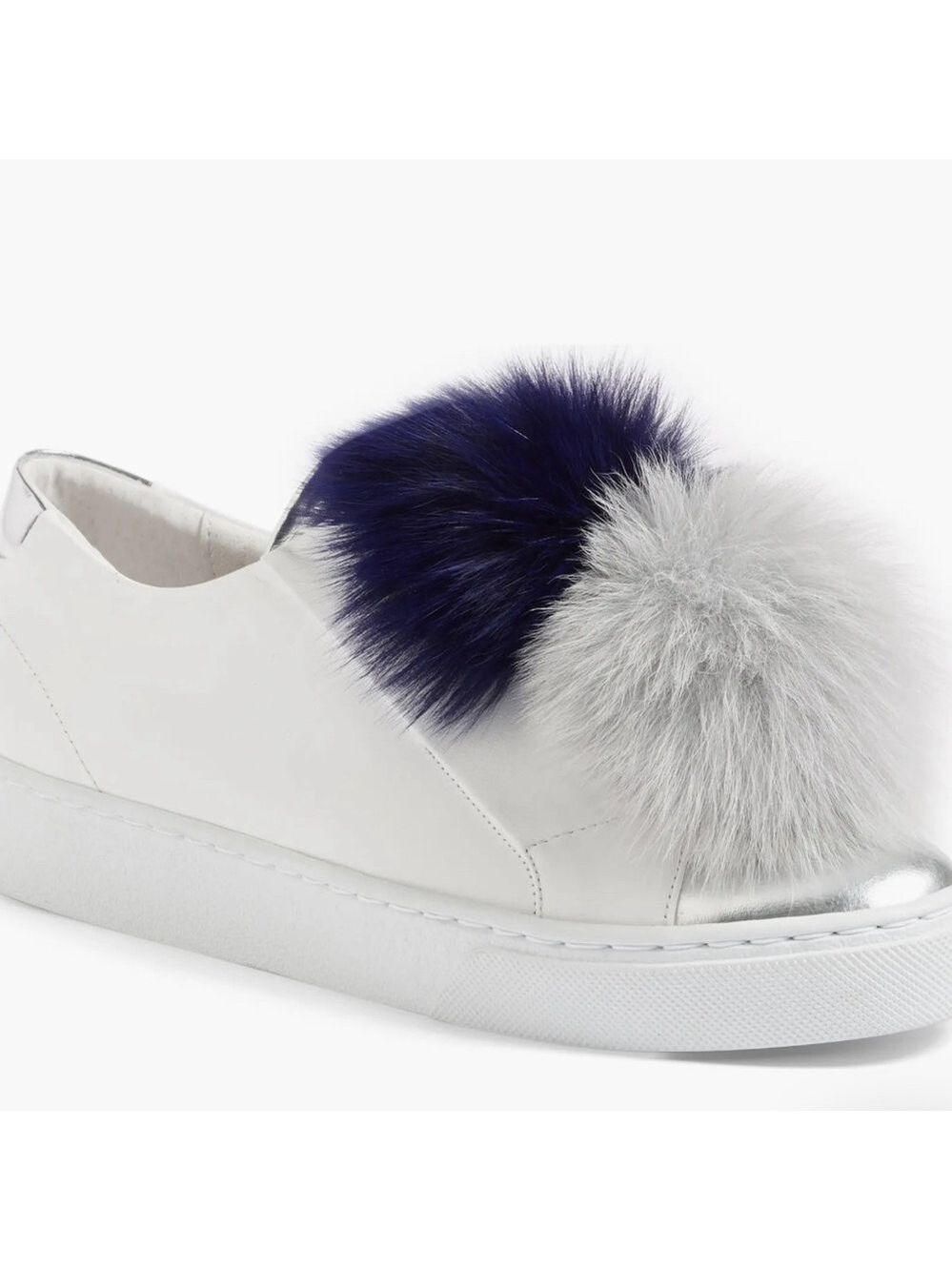 Here/Now Arian Genuine Fox Fur Trim Sneaker Women’s Size 37/6